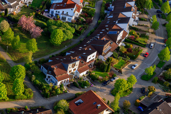 Trollingerstr in the district Stupferich in Karlsruhe in the state Baden-Wuerttemberg, Germany from above