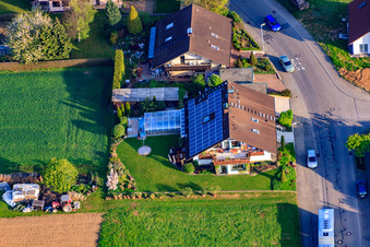 Aerial view of Rieslingstr in the district Stupferich in Karlsruhe in the state Baden-Wuerttemberg, Germany