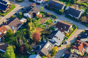 Aerial photograpy of Rebgärtenstr in the district Stupferich in Karlsruhe in the state Baden-Wuerttemberg, Germany