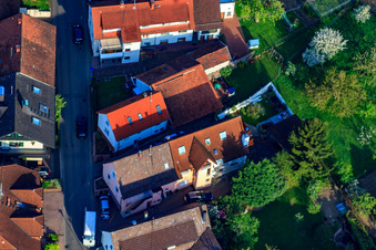 Palmbacher Street in the district Stupferich in Karlsruhe in the state Baden-Wuerttemberg, Germany from the plane