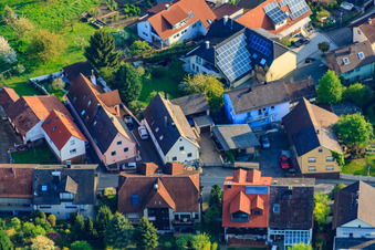Aerial view of Ortsstr in the district Stupferich in Karlsruhe in the state Baden-Wuerttemberg, Germany