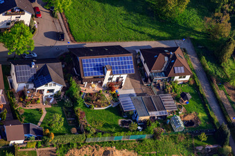 Stutenpferchstr in the district Stupferich in Karlsruhe in the state Baden-Wuerttemberg, Germany from a drone