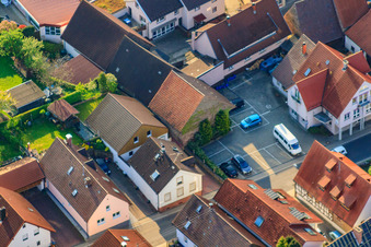 Aerial view of Thomashofstr in the district Stupferich in Karlsruhe in the state Baden-Wuerttemberg, Germany