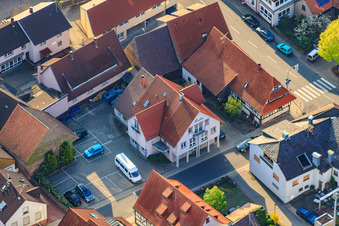 Aerial photograpy of Thomashofstr in the district Stupferich in Karlsruhe in the state Baden-Wuerttemberg, Germany
