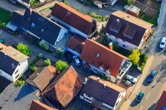 Kleinsteinbacher Straße in the district Stupferich in Karlsruhe in the state Baden-Wuerttemberg, Germany from above