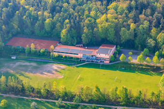 Aerial view of Sports Association Stupferich 1896/1912 eV in the district Stupferich in Karlsruhe in the state Baden-Wuerttemberg, Germany