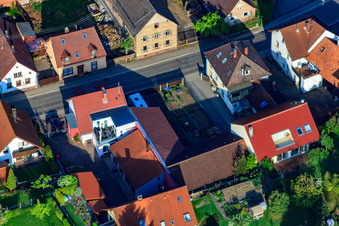 Drone image of Thomashofstr in the district Stupferich in Karlsruhe in the state Baden-Wuerttemberg, Germany