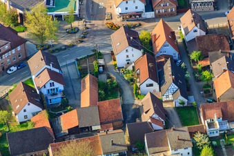 Aerial photograpy of Kleinsteinbacher Straße in the district Stupferich in Karlsruhe in the state Baden-Wuerttemberg, Germany