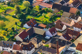 Aerial view of Thomashofstr in the district Stupferich in Karlsruhe in the state Baden-Wuerttemberg, Germany