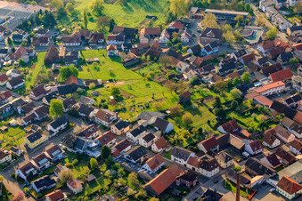 Aerial photograpy of Enzianstr in the district Stupferich in Karlsruhe in the state Baden-Wuerttemberg, Germany