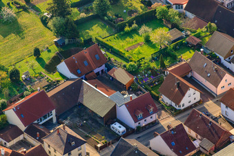 Aerial photograpy of Thomashofstr in the district Stupferich in Karlsruhe in the state Baden-Wuerttemberg, Germany