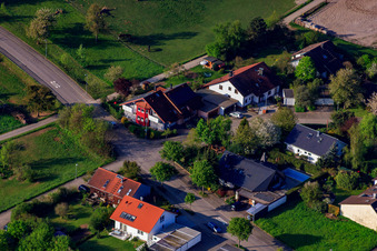 Traminerstr in the district Stupferich in Karlsruhe in the state Baden-Wuerttemberg, Germany from a drone