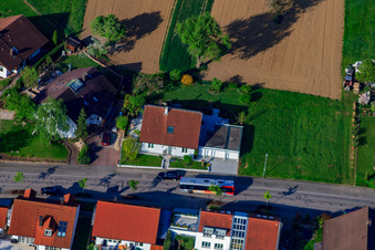 Rieslingstr in the district Stupferich in Karlsruhe in the state Baden-Wuerttemberg, Germany from a drone