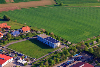 Aerial view of ABAS Project Management GmbH, LEITWERK AG in the district Stupferich in Karlsruhe in the state Baden-Wuerttemberg, Germany