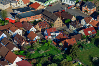 Thomashofstr in the district Stupferich in Karlsruhe in the state Baden-Wuerttemberg, Germany seen from above