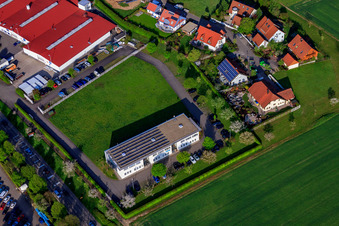 Aerial photograpy of ABAS Project Management GmbH, LEITWERK AG in the district Stupferich in Karlsruhe in the state Baden-Wuerttemberg, Germany