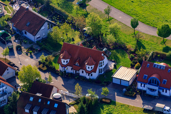 Aerial view of Gerbera Street in the district Stupferich in Karlsruhe in the state Baden-Wuerttemberg, Germany