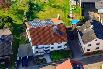 Drone image of Enzianstr in the district Stupferich in Karlsruhe in the state Baden-Wuerttemberg, Germany