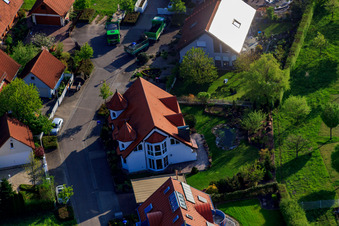 Gerbera Street in the district Stupferich in Karlsruhe in the state Baden-Wuerttemberg, Germany out of the air