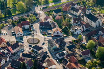 Village view in the district Wilferdingen in Pfinztal in the state Baden-Wurttemberg, Germany