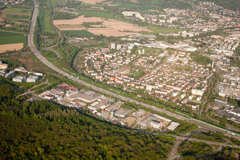 Industrial Area West in Ettlingen in the state Baden-Wuerttemberg, Germany