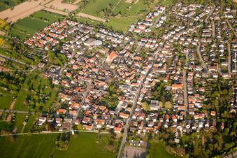 Town View of the streets and houses of the residential areas in Ettlingen in the state Baden-Wurttemberg