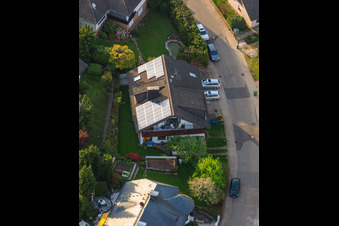 Schauinslandstraße in the district Völkersbach in Malsch in the state Baden-Wuerttemberg, Germany from above
