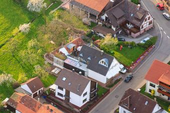 Aerial view of Brunnenstr in the district Völkersbach in Malsch in the state Baden-Wuerttemberg, Germany