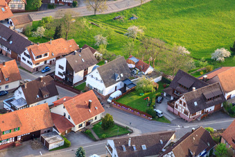 Oblique view of Brunnenstr in the district Völkersbach in Malsch in the state Baden-Wuerttemberg, Germany