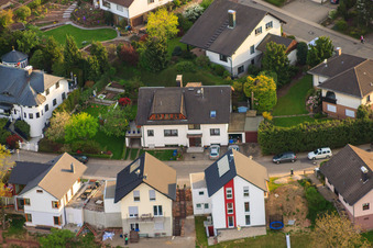 Schauinslandstraße in the district Völkersbach in Malsch in the state Baden-Wuerttemberg, Germany seen from above