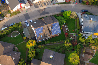 Drone recording of Schauinslandstraße in the district Völkersbach in Malsch in the state Baden-Wuerttemberg, Germany