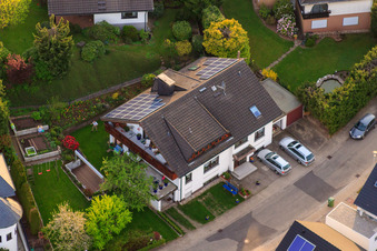 Schauinslandstraße in the district Völkersbach in Malsch in the state Baden-Wuerttemberg, Germany from a drone