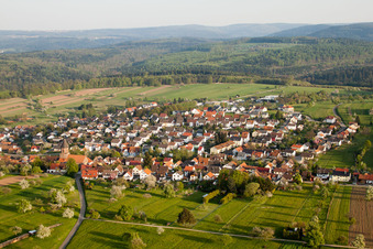 From the northwest in the district Völkersbach in Malsch in the state Baden-Wuerttemberg, Germany