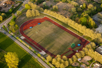 Sports grounds and football pitch of the des Wilhelm-Hausenstein High school in Durmersheim in the state Baden-Wurttemberg