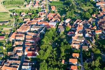 Aerial photograpy of Village from the east in Dierbach in the state Rhineland-Palatinate, Germany