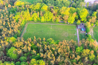 Aerial view of Sports facilities of FSV 1976 Berg/Pfalz eV in Berg in the state Rhineland-Palatinate, Germany