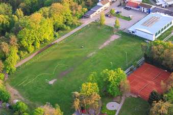 Aerial photograpy of Sports facilities of FSV 1976 Berg/Pfalz eV in Berg in the state Rhineland-Palatinate, Germany