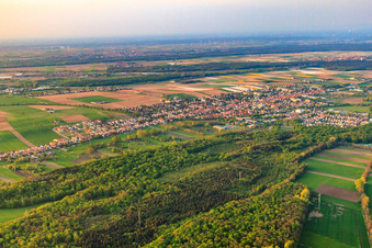 City view from the southwest in Kandel in the state Rhineland-Palatinate, Germany out of the air