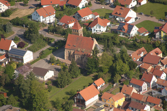 Church building in the village of in Insheim in the state Rhineland-Palatinate, Germany
