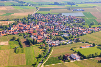 Village view from the southwest in Impflingen in the state Rhineland-Palatinate, Germany