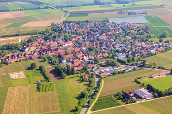 Aerial view of Village view from the southwest in Impflingen in the state Rhineland-Palatinate, Germany