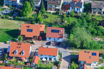 In the pea field in the district Mörzheim in Landau in der Pfalz in the state Rhineland-Palatinate, Germany out of the air