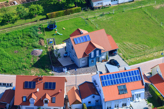 Oblique view of In the pea field in the district Mörzheim in Landau in der Pfalz in the state Rhineland-Palatinate, Germany