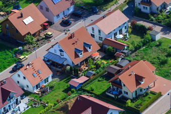 In the pea field in the district Mörzheim in Landau in der Pfalz in the state Rhineland-Palatinate, Germany out of the air