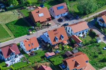 Bird's eye view of In the pea field in the district Mörzheim in Landau in der Pfalz in the state Rhineland-Palatinate, Germany