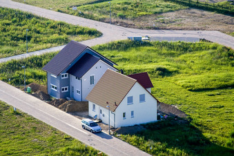 Aerial view of New development area in the NE in the district Schaidt in Wörth am Rhein in the state Rhineland-Palatinate, Germany