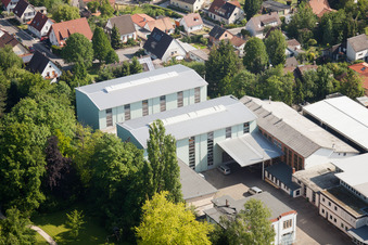 Aerial view of Wollmesheimer Höhe, WICKERT Maschinenbau GmbH in Landau in der Pfalz in the state Rhineland-Palatinate, Germany