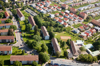 Aerial view of New development area in Charles-De-Gaulle-Straße in Landau in der Pfalz in the state Rhineland-Palatinate, Germany