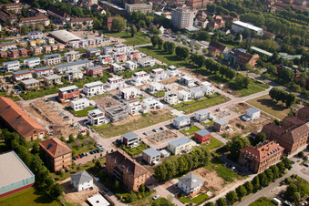 Aerial view of Lina-Kössler-Straße in Landau in der Pfalz in the state Rhineland-Palatinate, Germany