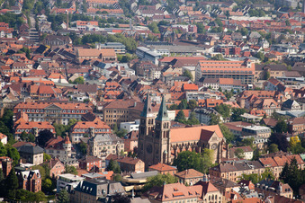 City center with Catholic Church of the Assumption of Mary - St. Mary's Church in Landau in der Pfalz in the state Rhineland-Palatinate, Germany